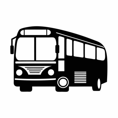 Klasik bir otobüsün basit, siyah ve beyaz vektör simgesi. Ulaşım temalı tasarımlar için mükemmel. Web siteleri, uygulamalar, broşürler ve daha fazlası için ideal. Bu minimalist illüstrasyon kolayca ölçeklenebilir ve vintag için uygun, temiz, retro bir stile sahiptir