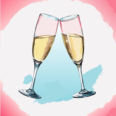 Şampanya bardakları ve şampanya