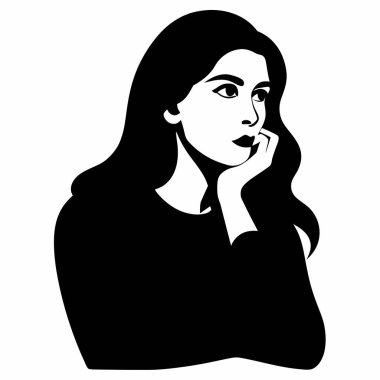 Gelişigüzel stil karakter çizimi tasarımı yapan genç kadın.