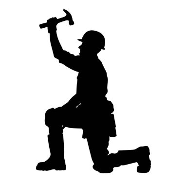 Baltalı bir adamın vektör silueti.