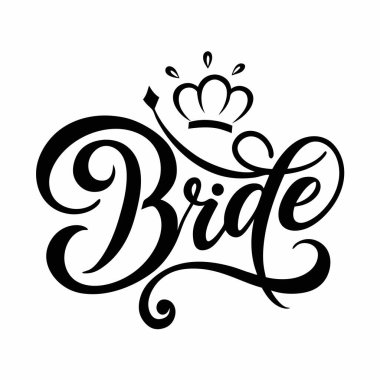 Düğün davetiyeleri, kırtasiyeler ve gelin duşu duyuruları için mükemmel bir el yazısı tasarımı. Kadınsı yazı harfleri olan sofistike bir siyah-beyaz vektör çizimi. Kraliyet ya da prenses temalı düğünler için ideal.. 