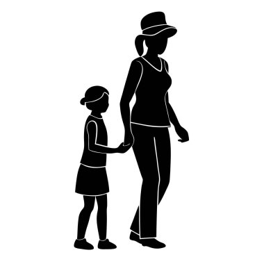 Anne ile kızı beyaz