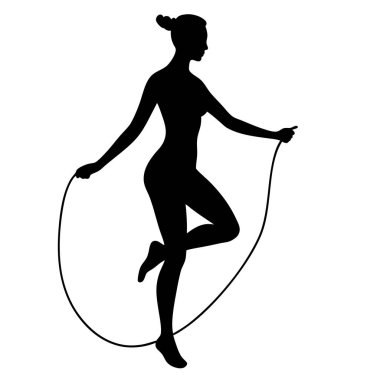 Kadın jimnastikçinin silueti.