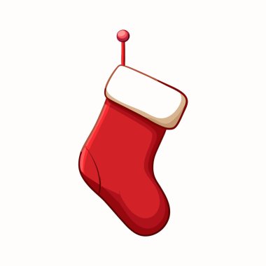 Kırmızı Noel çorap ikonu. beyaz arkaplanda izole edilmiş web tasarımı için kırmızı çorap vektör simgesi çizgi filmi