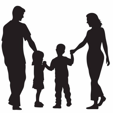 vector silhouet van familie.