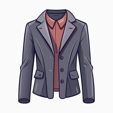 Ceket ikonu. Web için vektör vektör simgelerinin karikatür çizimi