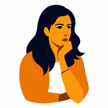 Saç stili vektör çizimi olan güzel bir kadın.