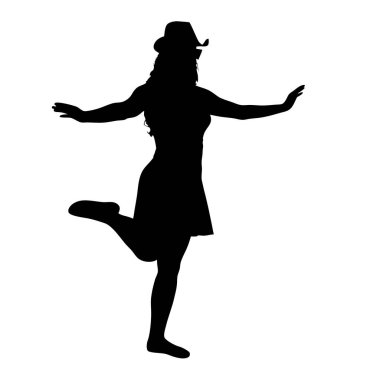 Şapkalı kızın silueti.