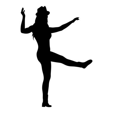 Kollarını kaldırmış bir kız silueti.