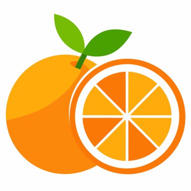 Beyaz arkaplanda vektör illüstrasyon turuncu simgesi