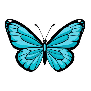 Canlı bir turkuaz kelebek, kanatları geniş, saf beyaz bir arka planda izole edilir. Bu yüksek çözünürlüklü görüntü grafik tasarım projeleri için mükemmeldir, doğanın, özgürlüğün ve dönüşümün temalarını temsil eden tuhaf bir güzellik katar.
