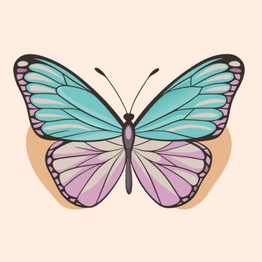 Hassas pastel kelebek kanatları, bahar ve yaz tasarımları için mükemmel. Kaprisli ve kadınsı, bu canlı illüstrasyon güzel bir çiçek dokusuna sahip, arka plan, desen ya da grafik sanatı için ideal. Herhangi bir projeye nazik, renkli bir ekleme