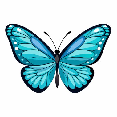 Çok detaylı kanatları olan, saf beyaz bir arka planda izole edilmiş canlı bir mavi kelebek. Grafik tasarımı, bahar / yaz temaları ve dönüşüm, barış veya huzur sembolü gerektiren projeler için idealdir. Yüksek çözünürlüklü resim p için mükemmel