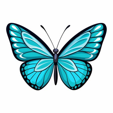 Canlı mavi bir kelebek, kanatlarını açmış, saf beyaz bir arka planda izole edilmiştir. Grafik tasarımı, illüstrasyonlar ve projelerinize biraz tuhaf doğa katmak için mükemmel. Yazdırma ve web kullanımı için yüksek çözünürlüklü resim ideal. Bu çok güzel.