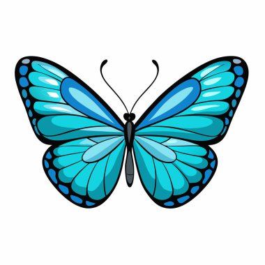 Çok detaylı kanatları olan, saf beyaz bir arka planda izole edilmiş canlı bir mavi kelebek. Grafik tasarımı için mükemmel, bahar / yaz temaları, doğa projeleri, ya da hassas bir güzelliğe ihtiyaç duyan her proje için. Yazdırma için yüksek çözünürlüklü resim ideal