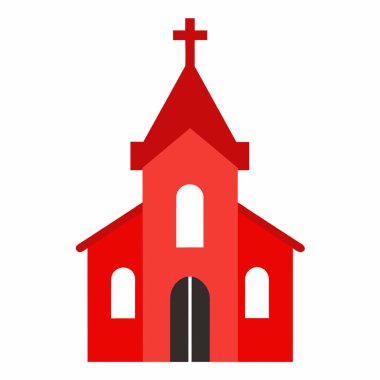 Dini web siteleri, sunumlar ya da markalaşma materyalleri için mükemmel olan kırmızı kilise binası ikonunun basit, minimalist bir temsili. Temiz, düz tasarım, inanç, toplum ve ibadeti sembolize eden bir çan kulesi ve haçı içerir. Bir şey için ideal