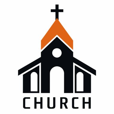 Temiz ve minimalist kilise logosu tasarımı. Modern ve kolay tanınan bir inanç sembolü arayan dini örgütler için mükemmel. Basit bir ikon, geleneksel kilise mimarisini bir tefekkür ile temsil eden stilize bir haç ve çan kulesine sahip.