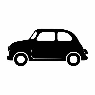 Klasik bir dört kapılı sedan siyah beyaz silueti. Klasik araba temalı tasarımlar, logolar, web siteleri ve daha fazlası için mükemmel. Minimalist ve kolayca ölçeklenebilir vektör grafiği. Klasik araçlar, eski tarz ve ulaşım için ideal