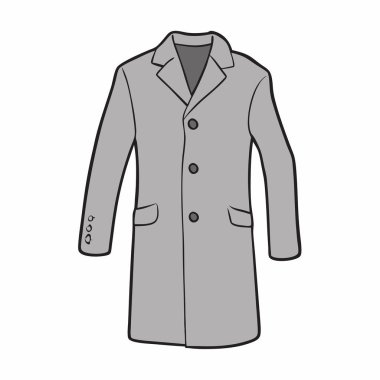 Bir erkeğin gri paltosunun şık bir şekilde tasvir edilmesi, moda tasarımı, tekstil baskıları veya web sitesi afişleri için mükemmel. Bu klasik uzun ceket tasarımı resmi ya da gündelik kıyafetler için çok yönlüdür, ayrıntılı düğmeler ve sofistike bir siluet sergilenir. Ben...