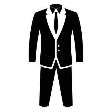 Klasik siyah takım elbiseli bir adamı tasvir eden gösterişli, minimalist bir vektör ikonu. İnternet sitesi tasarımı, sunumları ve markalaşma materyallerinde iş, formalite, profesyonellik ve zarafeti temsil etmek için mükemmel. Basit, keskin tasarım kolayca kırılabilir.