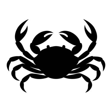 Basit, zarif siyah bir yengeç silueti, deniz ürünleri restoranı menüleri, deniz biyolojisi yayınları ya da deniz temalı tasarımlar için mükemmel. Yüksek çözünürlüklü vektör grafiği beyaz bir arkaplanda izole edilir ve çeşitli appli için çok yönlülük sağlanır