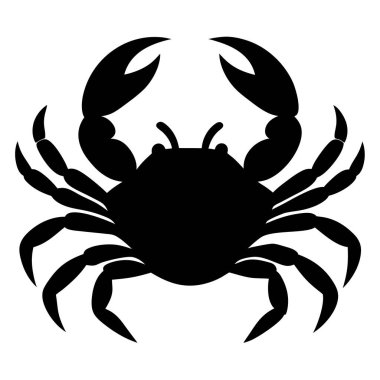 Pürüzsüz, siyah bir yengeç silueti, deniz ürünleri restoranı menüleri, okyanus temalı tasarımlar ya da denizcilikten esinlenilmiş projeler için mükemmel. Bu minimalist vektör çizimi, çalışmalarınıza kolayca entegre olabilmeniz için beyaz bir arkaplanda izole edilmiştir. Yüksek çözünürlük