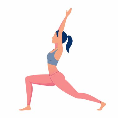 Savaşçı İki yoga pozu veren bir kadının güçlü ve zarif bir vektör çizimi. Fitness siteleri, sağlık blogları ya da sağlık ve yaşam tarzı yayınları için mükemmel. Temiz çizgiler ve basit bir tasarım çok yönlülüğü sağlar. Gösteriş için ideal 