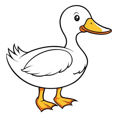 Çocuk kitapları, web siteleri ve tebrik kartları için harika beyaz ördek çizimi. Parlak turuncu gagalı ve ayaklı basit, mutlu bir tasarım. Şirin, dost canlısı bir hayvan karakteri gerektiren projeler için ideal. Yüksek çözünürlüklü ima