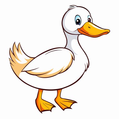 Tüylü beyaz tüylü sevimli ördek yavrusu çocuk kitapları, web siteleri ve tebrik kartları için mükemmel. Bu neşeli, eğlenceli resimde beyaz bir arka planda izole edilmiş mutlu bir yavru ördek yavrusu var. Bahar veya yaz temaları için ideal.