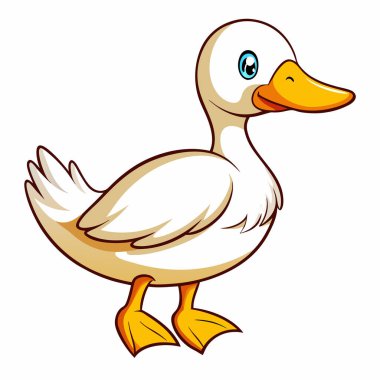Yumuşak beyaz tüyleri ve parlak mavi gözleri olan sevimli çizgi film ördekleri. Çocuk kitapları, web siteleri ya da neşeli bir karaktere ihtiyaç duyan her proje için mükemmel. Yüksek çözünürlüklü vektör çizimi, bizim için beyaz arka planda izole edilmiş.