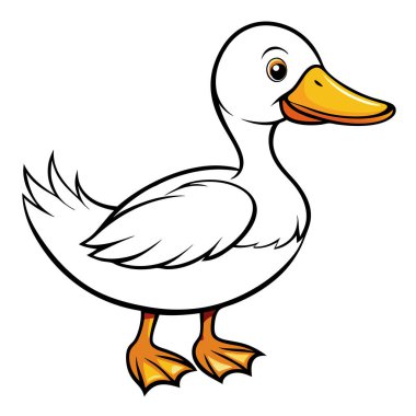 Sevimli beyaz ördek çizimi, çocuk kitapları, web siteleri ya da arkadaş canlısı, neşeli bir karaktere ihtiyaç duyan her proje için mükemmel. Bu basit, mutlu grafik etkileyici gözleri ve büyüleyici detayları olan sevimli beyaz bir ördeği gösteriyor. Uzağa gitmek için ideal.