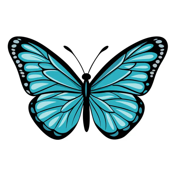 Beyaz arka planda izole edilmiş canlı deniz mavisi kelebeği kanatları. Doğanın güzelliğine ihtiyaç duyan tasarım projeleri için mükemmel. Yüksek çözünürlüklü vektör çizimi, baskı veya web kullanımı için idealdir. Dönüşümü, barışı ve huzuru temsil eder..