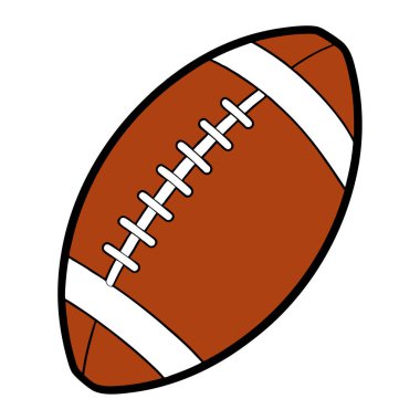 Amerikan futbolunun canlı bir çizimi, spor temalı tasarımlar için mükemmel. Ayrıntılı bağcıklar ve klasik kahverengi ve beyaz renkler. Futbol, spor ve sonbahar etkinlikleriyle ilgili web siteleri, pankartlar ve yazılı materyaller için ideal.