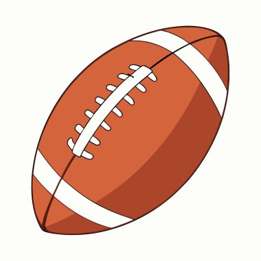 Amerikan futbolunun klasik bir örneği, spor temalı tasarımlar için mükemmel. Bu vektör grafik topun detaylı bir tasvirini içeriyor, bağcıklarını, dikişlerini ve ikonik şeklini gösteriyor. Web siteleri, logolar ya da herhangi bir proje için ideal 