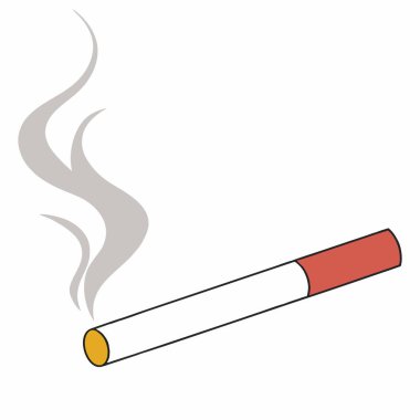 Sigara yayan basit, minimalist bir vektör ikonu. Sağlık kampanyaları, uyarı etiketleri veya sigara bırakma ve sağlık riskleri hakkında makaleler için idealdir. Temiz, beyaz arkaplan çeşitli tasarım projeleri için çok yönlülük sağlar.
