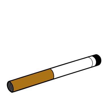 Beyaz arka planda izole edilmiş basit bir sigara karikatürü. Sigara, sağlık riskleri ya da bağımlılıkla ilgili makaleleri resmetmek için mükemmel. Bu vektör grafiği kolayca ölçeklenebilir ve çeşitli tasarım projeleri, web siteleri ve presen için uygundur.