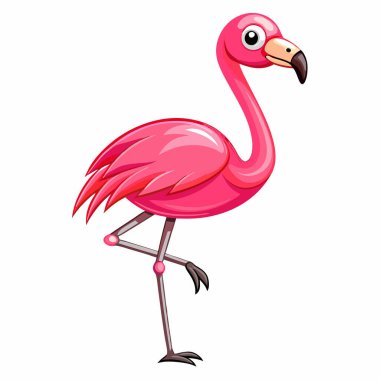 Yaz tasarımları, çocuk kitapları ya da tropikal temalı projeler için mükemmel neşeli, pembe bir flamingo. Bu canlı vektör illüstrasyonunda parlak renkleri ve ilginç detayları olan neşeli, mutlu bir flamingo var. Bir tutam fu eklemek için ideal
