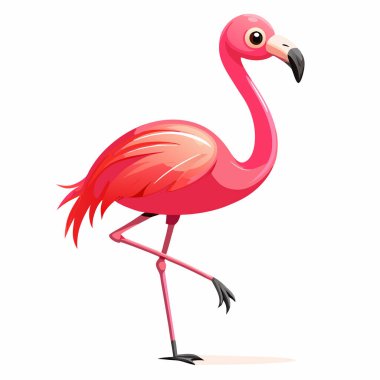 Pembe flamingonun neşeli bir çizimi, yaz tasarımları için mükemmel. Canlı pembe tüyler, uzun bacaklar ve kavisli bir gaga oyuncu ama zarif bir şekilde resmedilir. Web siteleri, broşürler, çocuk kitapları ya da ihtiyaç duyulan her proje için ideal