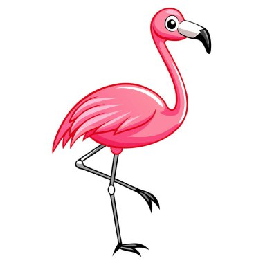 Sevimli pembe flamingo çizgi film karakteri, yaz tasarımları için mükemmel. Çocuk projeleri, web siteleri ve sosyal medya için neşeli vektör illüstrasyonu ideal. Neşeli bir duruş ve parlak renkler içeriyor. Yüksek çözünürlüklü grafik, varyasyon için kolayca ölçeklenebilir