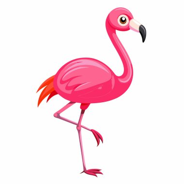 Şirin pembe bir flamingonun canlı çizimi, yaz tasarımları için mükemmel. Bu eğlenceli flamingo karikatürü beyaz bir arkaplanda izole edilmiştir. Web sitelerine, davetiyelere ya da egzotik unsurlara ihtiyaç duyan her projeye tropikal bir dokunuş eklemek için idealdir. Vect