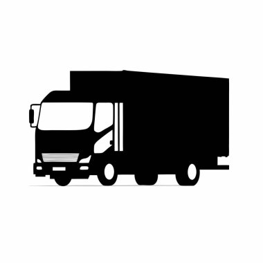 Beyaz bir arka planda izole edilmiş, basit, siyah siluet bir dağıtım kamyonu simgesi. İnternet siteleri, uygulamalar ve sunumlar için mükemmel. Temiz, profesyonel bir dağıtım ya da ulaşım grafiği gerekiyor. Lojistik, nakliye ve nakliye şirketleri için ideal.