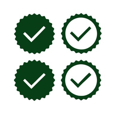 Onaylama, doğrulama ya da başarılı tamamlama için mükemmel yeşil işaretli mühür simgeleri. Bu vektör simgeleri, web siteleri, uygulamalar ve sunumlar, kalite, garanti ve anlaşma için çok yönlü ve idealdir. Varvari içerir