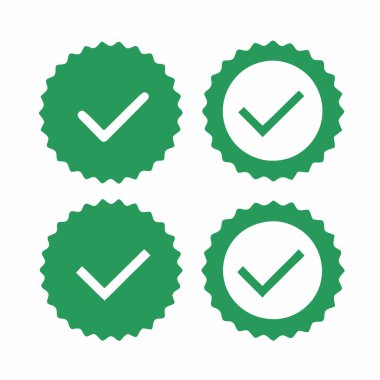 Onaylama, doğrulama veya başarılı tamamlama için mükemmel bir yeşil işaret simgesi. Bu vektör çizimleri, pozitif geri bildirim için net bir görsel göstergeye ihtiyaç duyan web siteleri, sunumlar ve uygulamalar için idealdir..