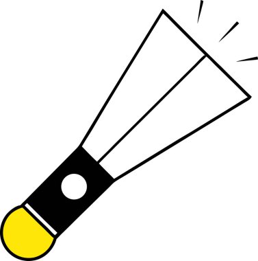 Basit, parlak sarı bir el feneri ikonu, güvenlik, acil durum veya gece temalı tasarımlar için mükemmel. Bu vektör grafiğinde siyah bir taslak ve aydınlanma ve gücü sembolize eden koyu sarı bir dolgu var. Web siteleri, uygulamalar ve sunumlar için ideal