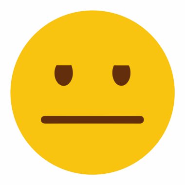 Tarafsız bir yüz emojisini tasvir eden basit, sarı bir daire tasarımı. Web siteleri, uygulamalar veya sosyal medya için mükemmel, bu minimalist ifade sakinliği ve tarafsızlığı iletir. Düz, dijital illüstrasyon kolayca ölçeklenebilir ve çeşitli projelere uyarlanabilir