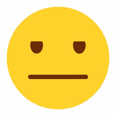 Basit, minimalist sarı daire ifadesi hafif ilgisizlik ya da can sıkıntısını betimliyor. İlgisizliği, tarafsızlığı ya da dijital tasarımlarda, web sitelerinde ve sunumlarda şevk eksikliğini temsil etmek için mükemmel. Vektör grafiği kolayca ölçeklenebilir ve adapte edilebilir