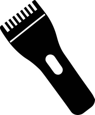 Parlak, minimalist siyah siluet bir elektrikli saç makasının simgesi. Berber dükkanı siteleri, tımar uygulamaları ya da saç bakım ürünleri ambalajı için mükemmel. Bu basit vektör çizimi çeşitli tasarım projeleri için kolayca ölçeklenebilir ve çok yönlüdür. Cle