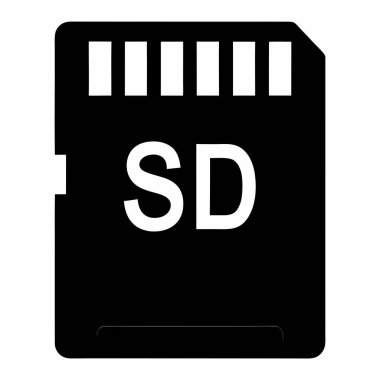 Güvenli dijital (SD) hafıza kartını tasvir eden basit bir siyah beyaz simge. İnternet siteleri, uygulamalar ya da veri depolama, dijital medya ya da teknolojiyi temsil eden temiz ve minimalist bir grafik gerektiren sunumlar için mükemmel. Dolandırıcılık için uygun