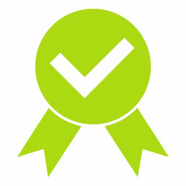 Yeşil işaretli rozetin yüksek kalite tasviri, onay, sertifika, kalite garantisi ve başarı için ideal. İş, pazarlama ve web sitesi tasarım projeleri için mükemmel. Bu çok yönlü sembol güveni ve emaneti iletir.