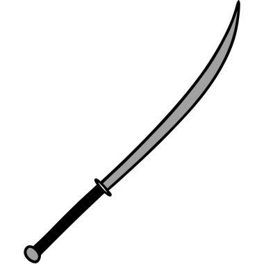 Keskin, eğri bir kılıcın vektör çizimi, oyun tasarımı, anime, manga ya da fantezi projeleri için mükemmel. Beyaz arka plandaki basit ve izole tasarım çok yönlülük sunuyor. Dövüş sanatlarını, samurayları ya da ninja temalarını temsil etmek için ideal. Bu...